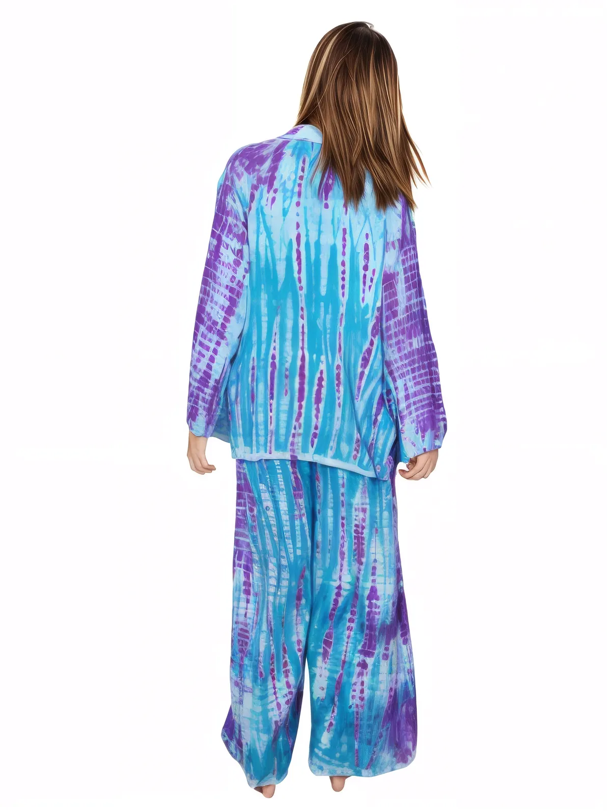 Blue Boho Tie - Dye Pants Set – Cozy, Chic & Effortlessly Stylish - Tenku Designs