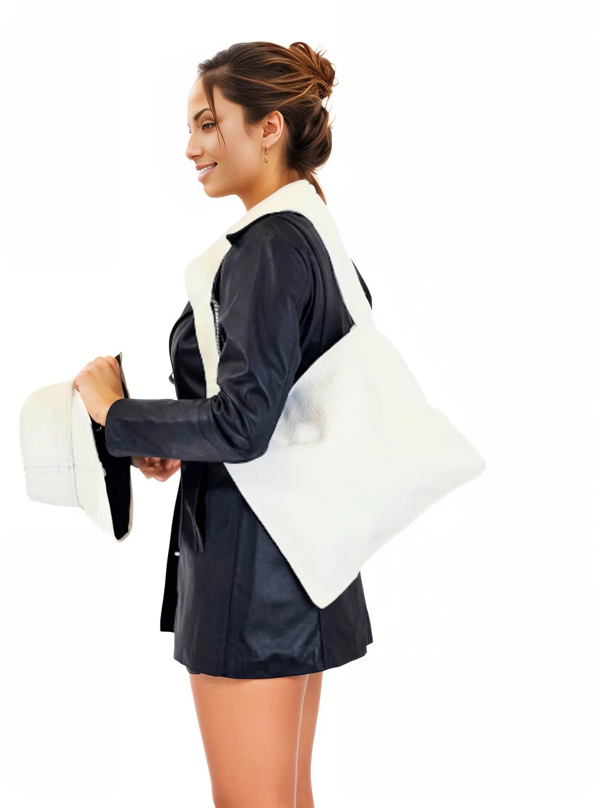 G Bag Crocodile Embossed White - Tenku Designs