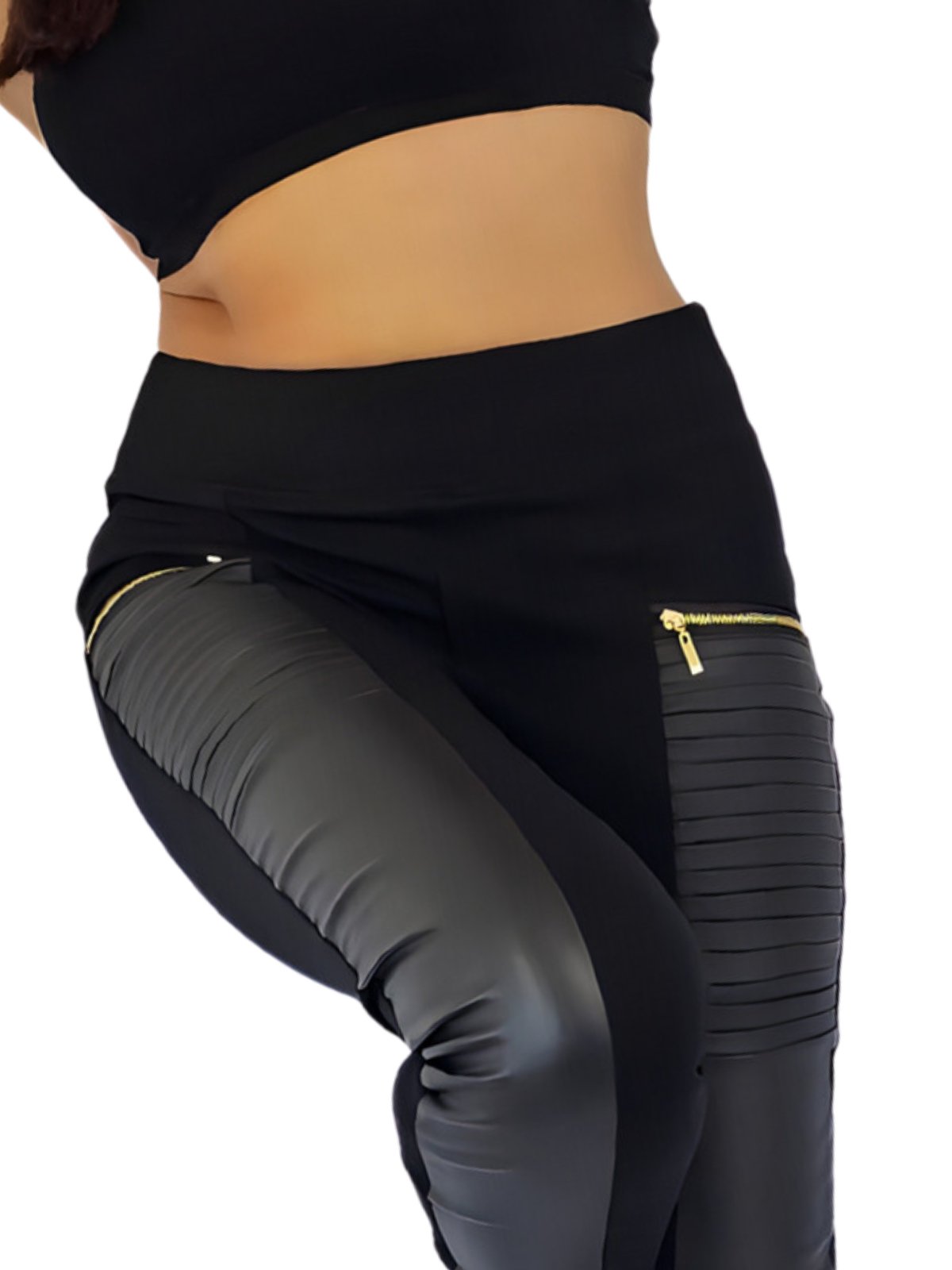 High - Waisted Tummy Control Pants Black - Tenku Designs