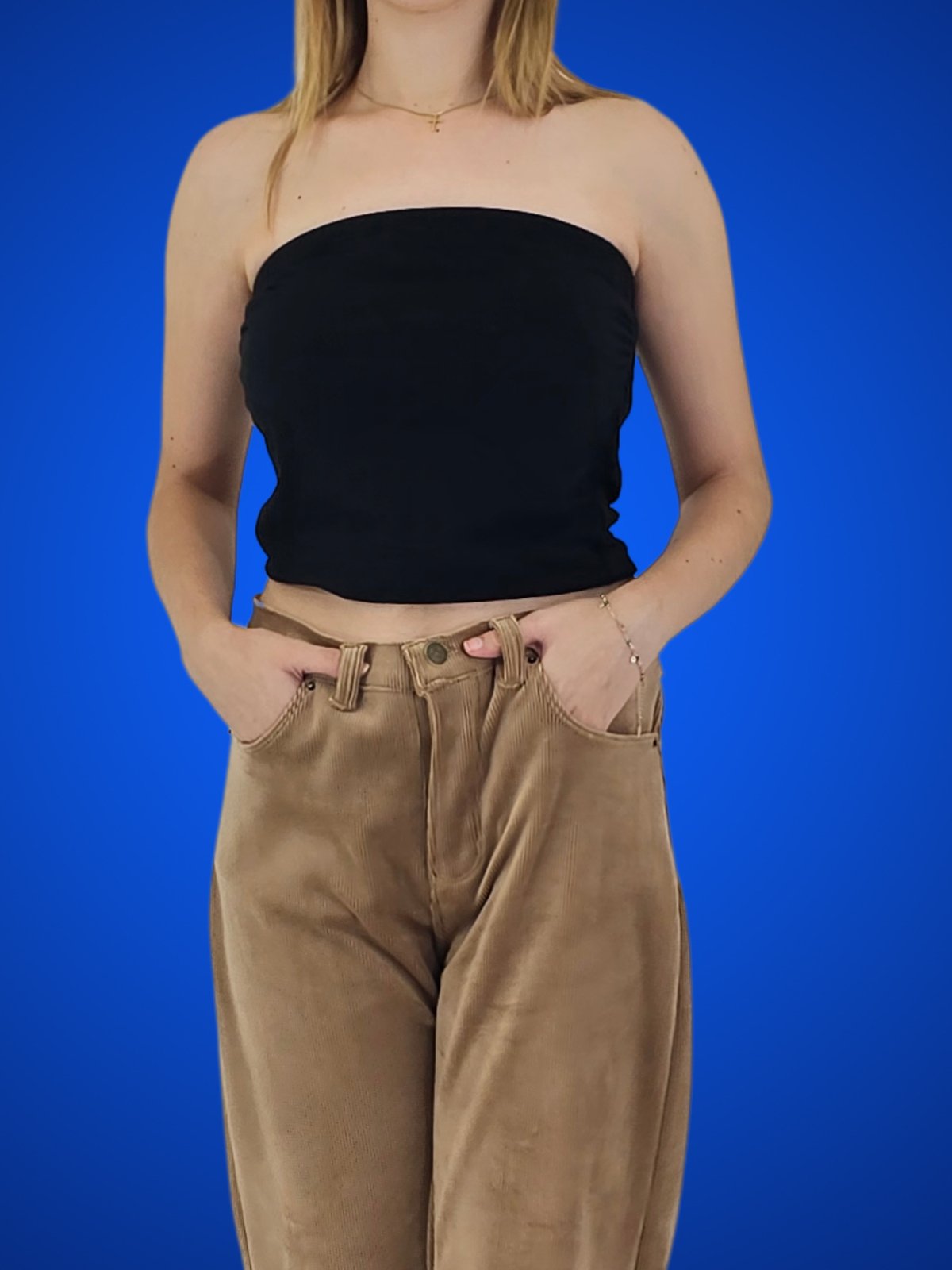 Oversized 5 Pocket Corduroy Pants Khaki - Tenku Designs