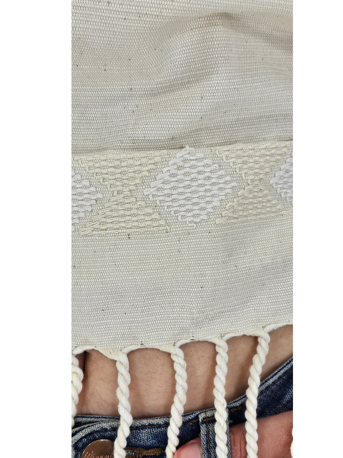 100% Cotton Backstrap Loom Backless Halter Top – Handwoven with Raw Natural Thread | Sustainable Fashion Raw Off - White - Tenku Designs