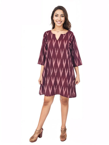 100% Cotton Burgundy Kaftan – Lightweight, Breathable & Stylish | Tenku Designs - Tenku Designs