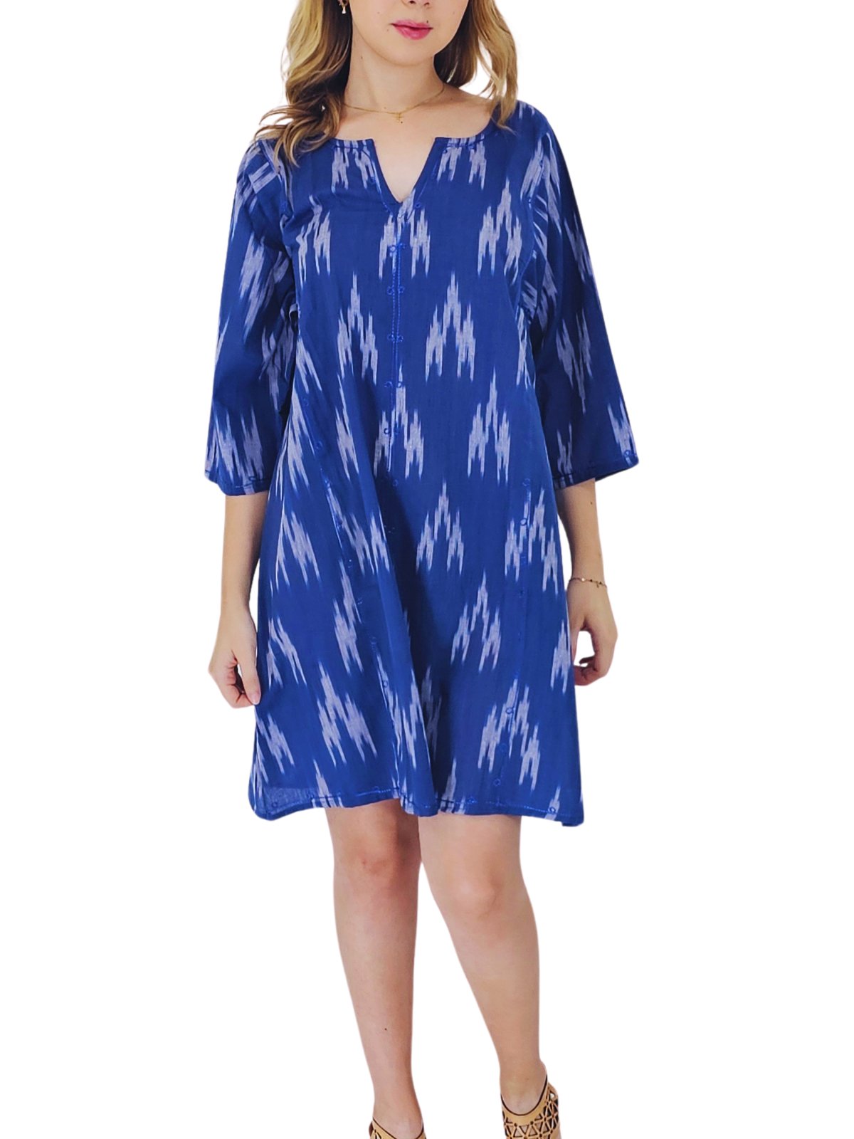 100% Cotton Cobalt Blue Kaftan – Lightweight, Breathable & Stylish | Tenku Designs - Tenku Designs