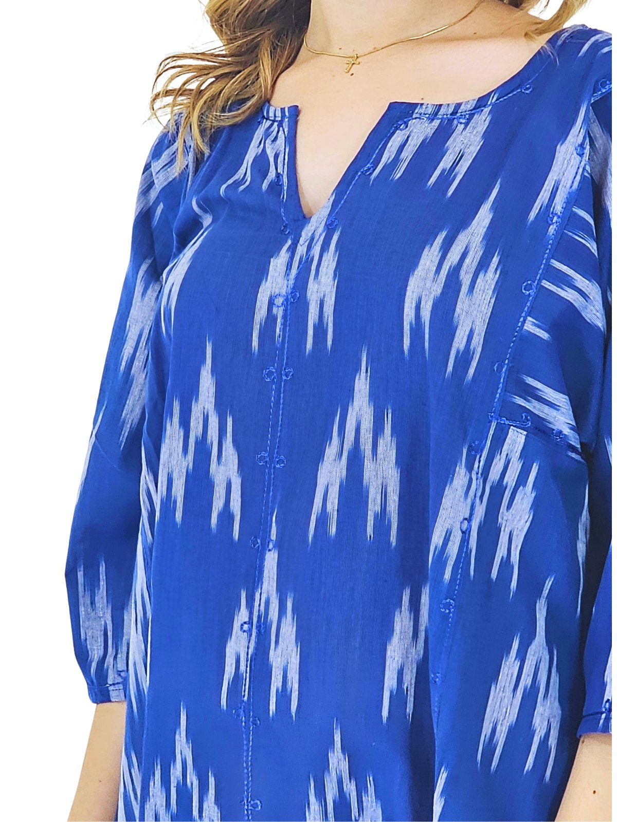 100% Cotton Cobalt Blue Kaftan – Lightweight, Breathable & Stylish | Tenku Designs - Tenku Designs