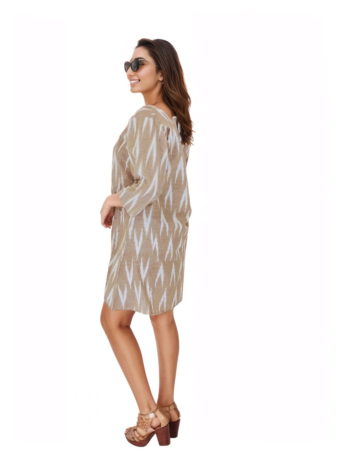 100% Cotton Khaki Kaftan – Lightweight, Breathable & Stylish | Tenku Designs - Tenku Designs