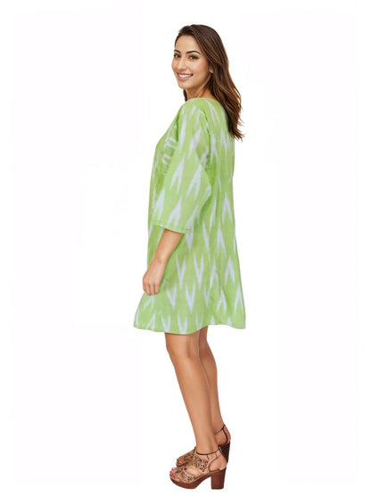100% Cotton Lime Green Kaftan – Lightweight, Breathable & Stylish | Tenku Designs - Tenku Designs