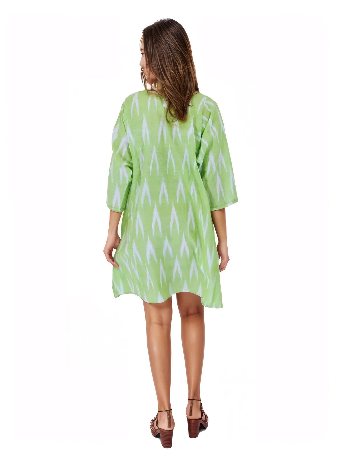 100% Cotton Lime Green Kaftan – Lightweight, Breathable & Stylish | Tenku Designs - Tenku Designs