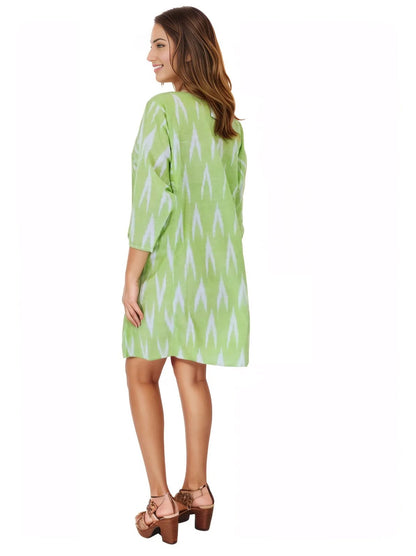 100% Cotton Lime Green Kaftan – Lightweight, Breathable & Stylish | Tenku Designs - Tenku Designs
