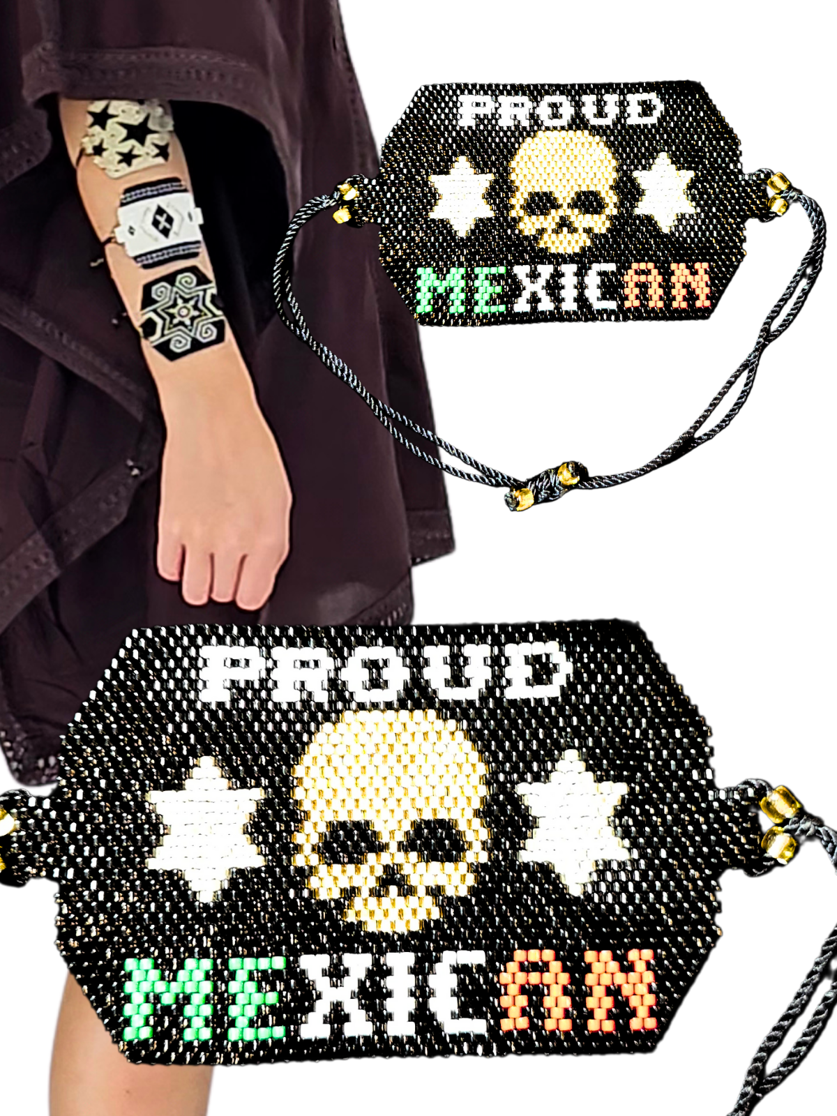 Wixarika Miyuki Beaded Bracelets – Handmade Mexican Huichol Jewelry "Corona"