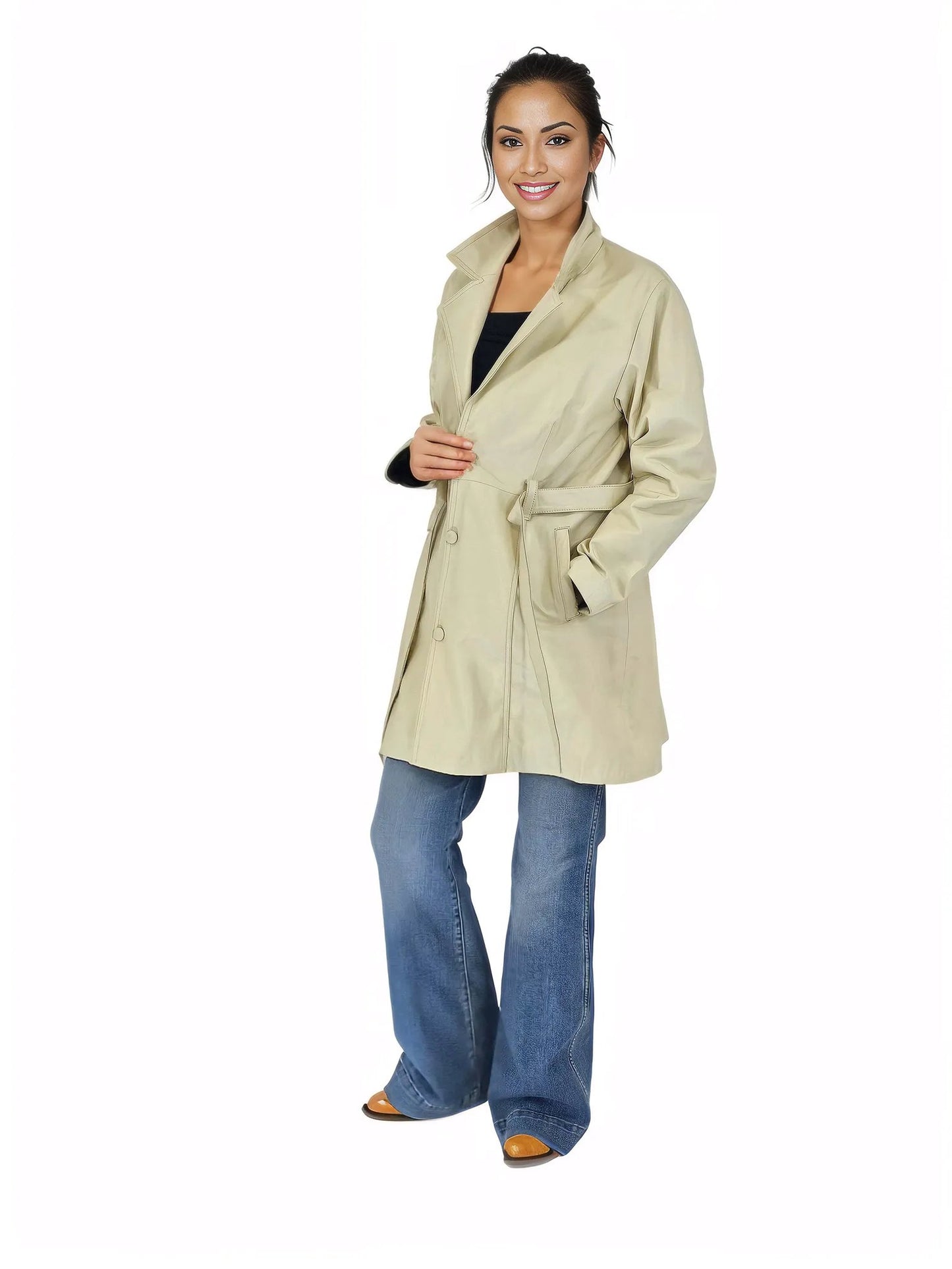 Handcrafted Lambskin Leather Round Mini Skirt Gold