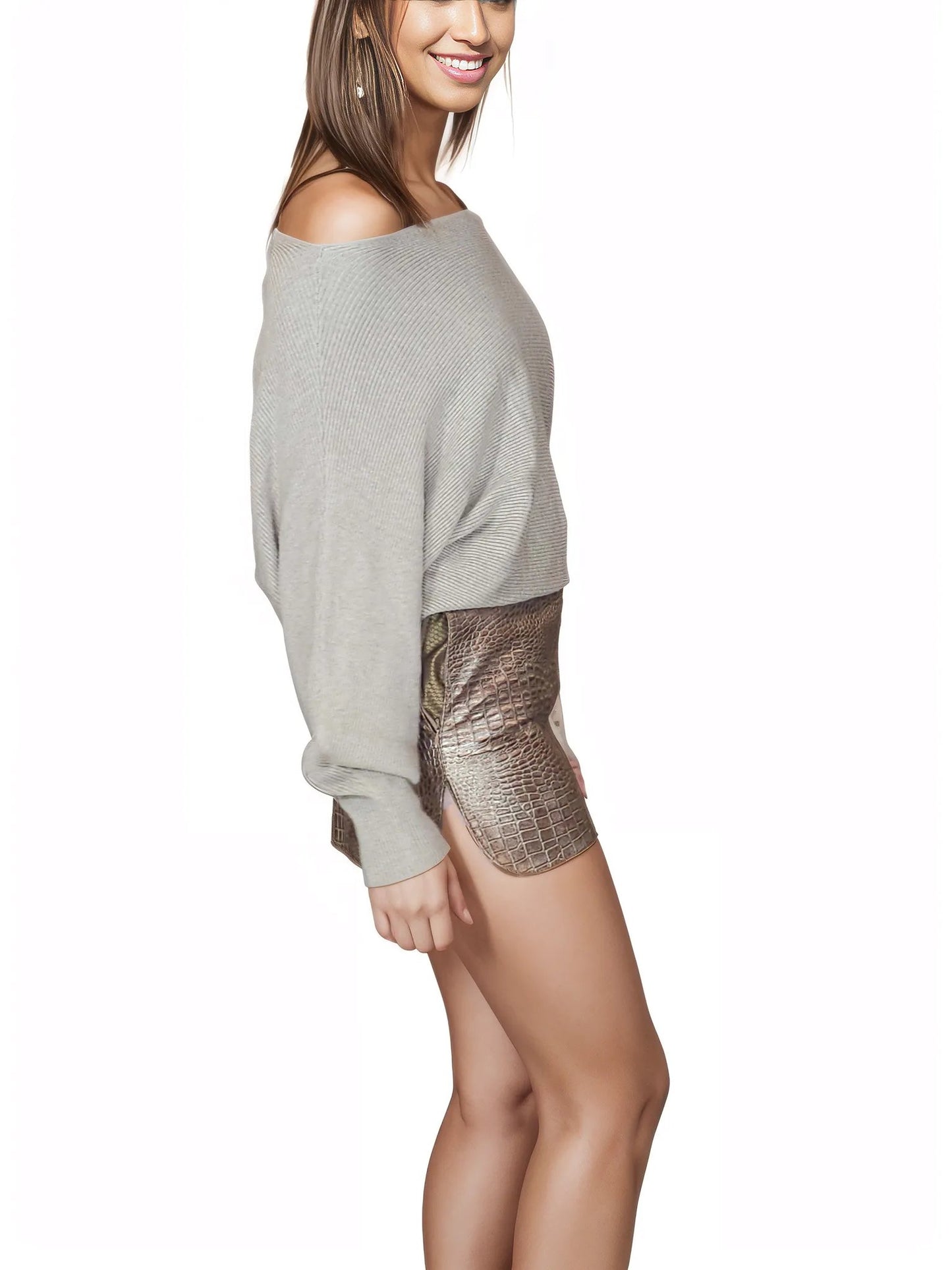 Handcrafted Lambskin Leather Round Mini Skirt Gold