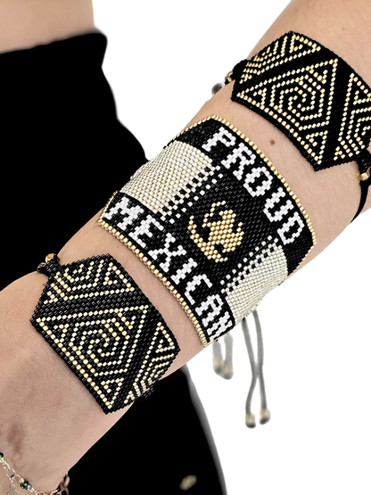 Wixarika Miyuki Beaded Bracelets – Handmade Mexican Huichol Jewelry "Corona"