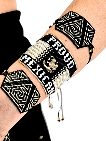 Wixarika Miyuki Beaded Bracelets – Handmade Mexican Huichol Jewelry "Corona"