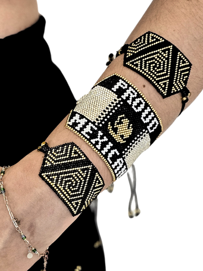 Wixarika Miyuki Beaded Bracelets – Handmade Mexican Huichol Jewelry "Corona"