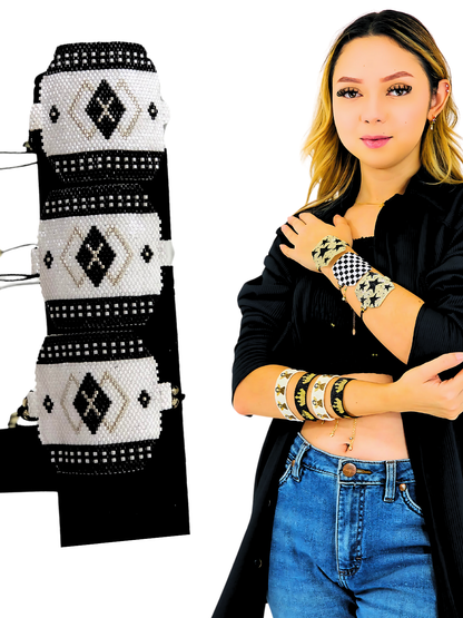 Wixarika Miyuki Beaded Bracelets – Handmade Mexican Huichol Jewelry "Corona"