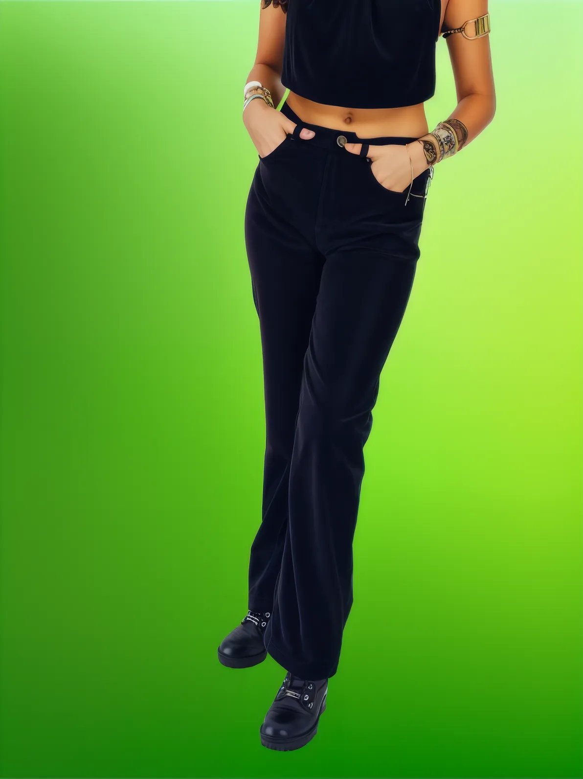 5 - Pocket Oversized Velvet Pants – Lightweight, Breathable & Stylish Black - Tenku Designs
