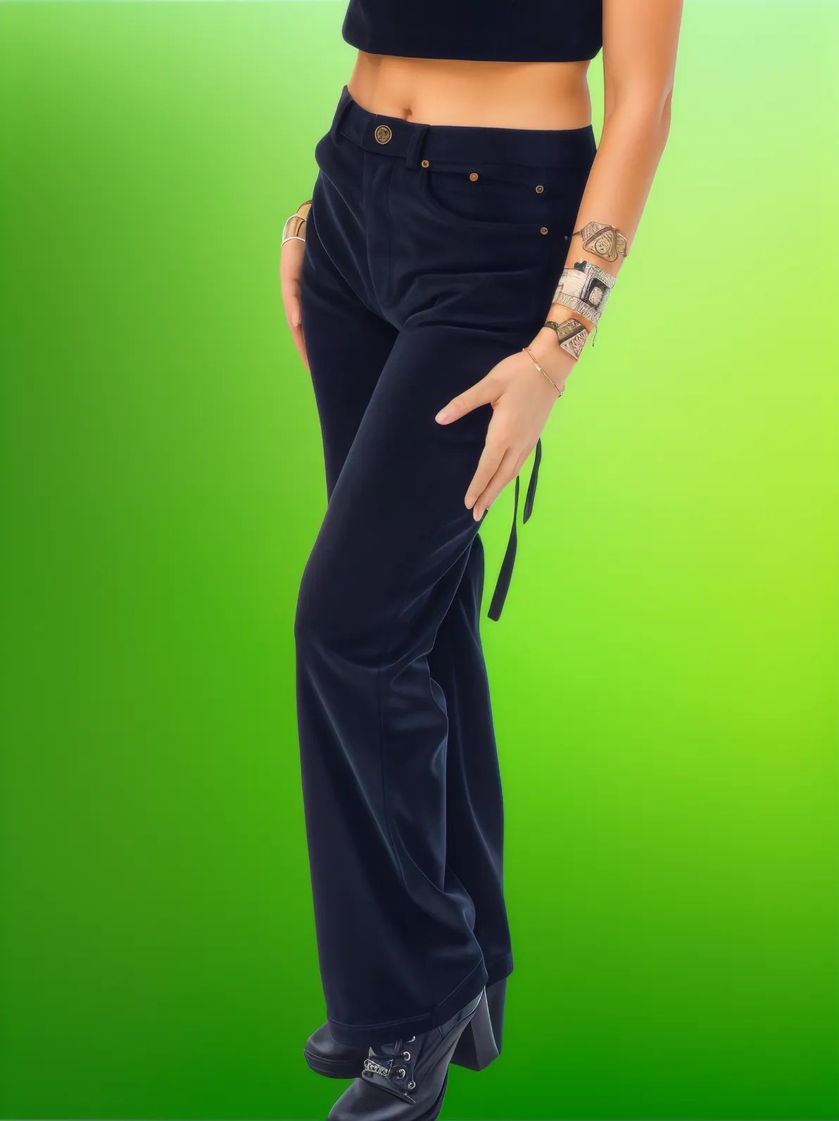 5 - Pocket Oversized Velvet Pants – Lightweight, Breathable & Stylish Black - Tenku Designs