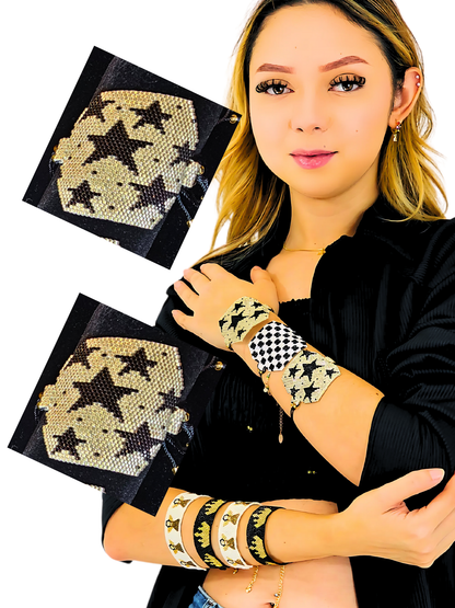 Wixarika Miyuki Beaded Bracelets – Handmade Mexican Huichol Jewelry "Corona"