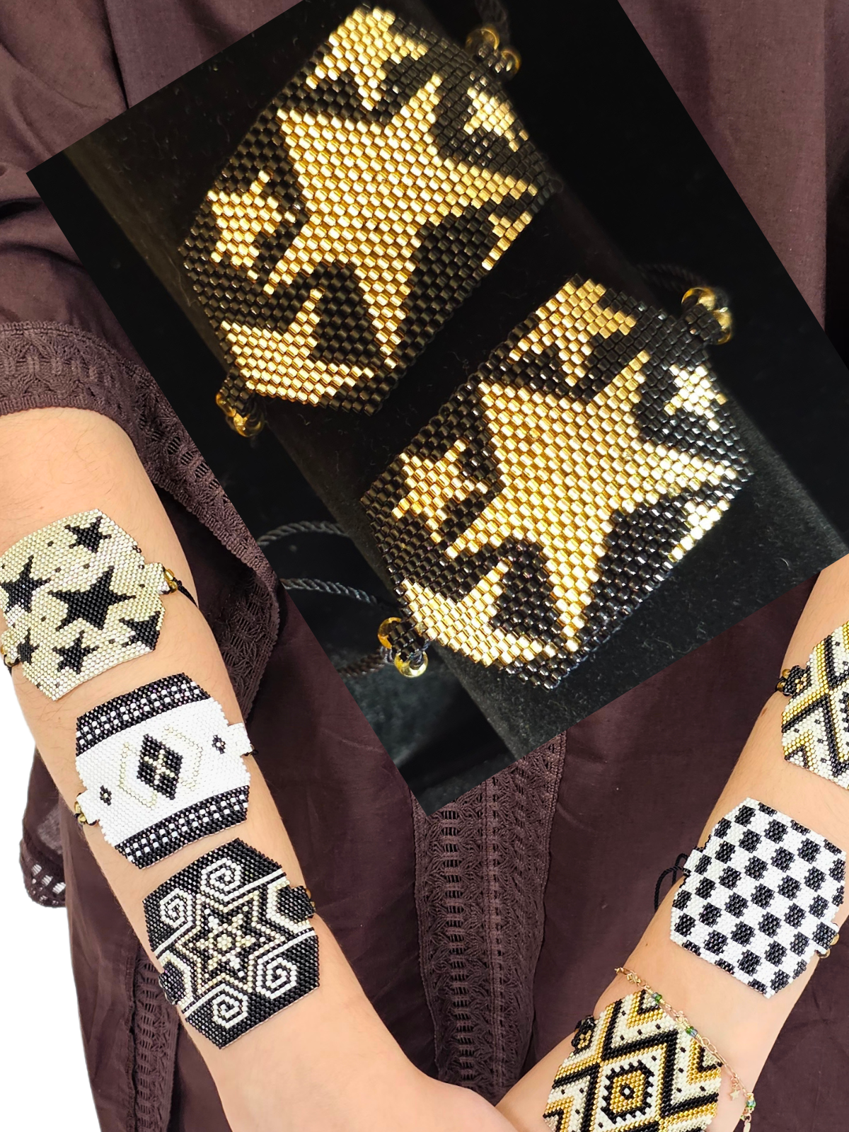 Wixarika Miyuki Beaded Bracelets – Handmade Mexican Huichol Jewelry "Corona"