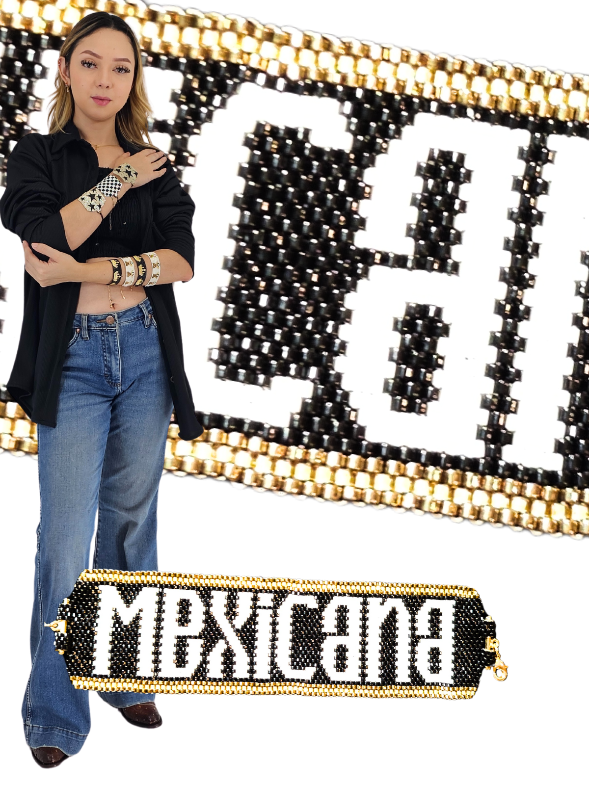 Wixarika Miyuki Beaded Bracelets – Handmade Mexican Huichol Jewelry "Corona"