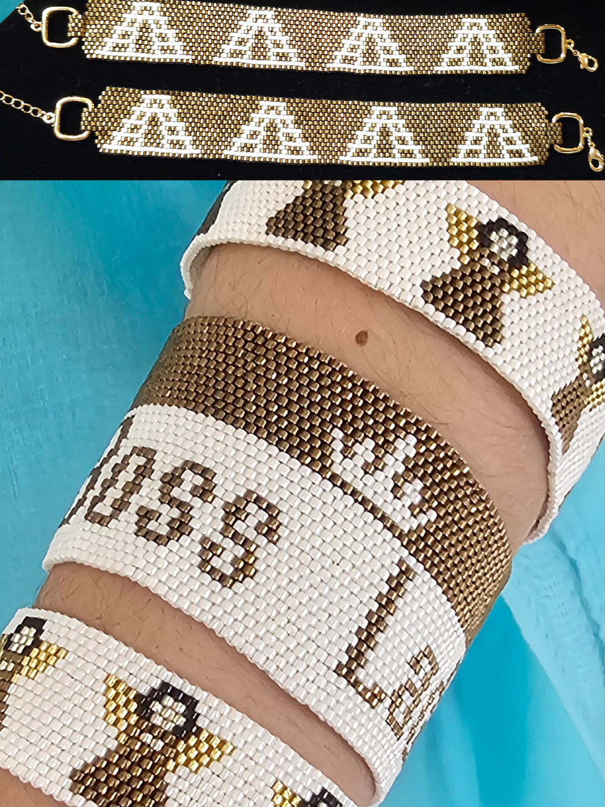 Wixarika Miyuki Beaded Bracelets – Handmade Mexican Huichol Jewelry "Corona"