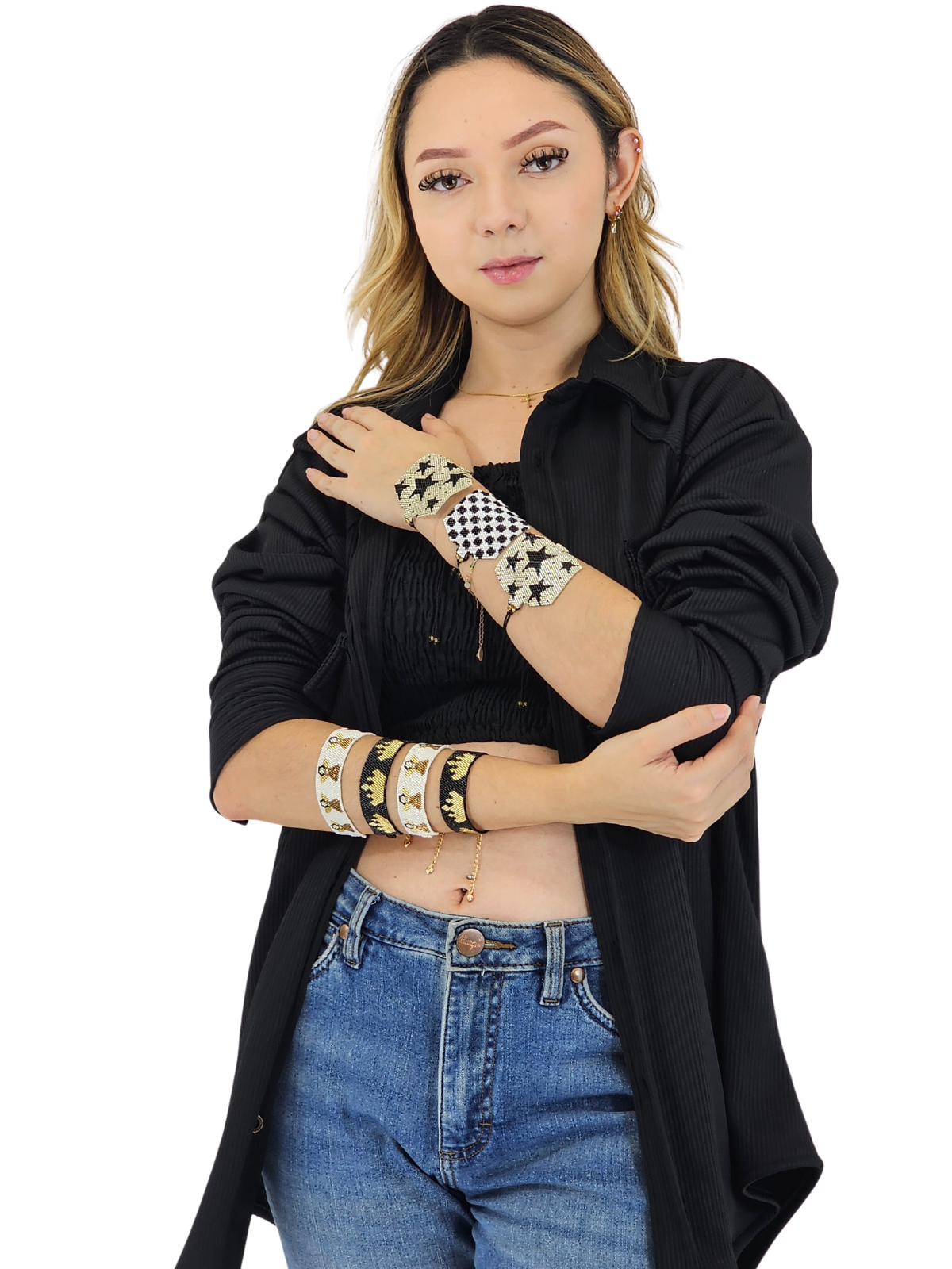 Wixarika Miyuki Beaded Bracelets – Handmade Mexican Huichol Jewelry "Corona"