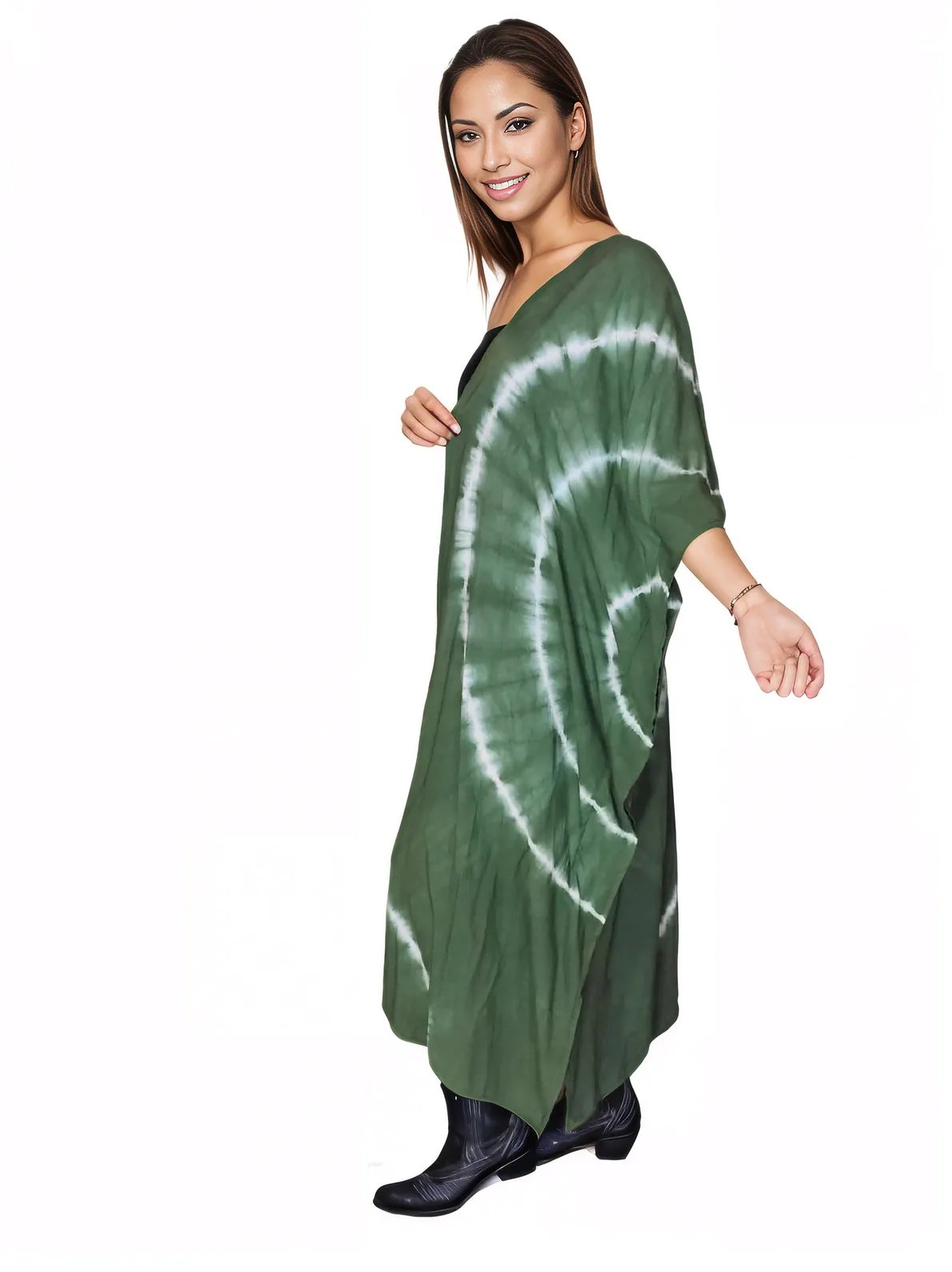 Antiqued Green Boho Tie - Dye Cardigan | Cozy & Chic - Tenku Designs