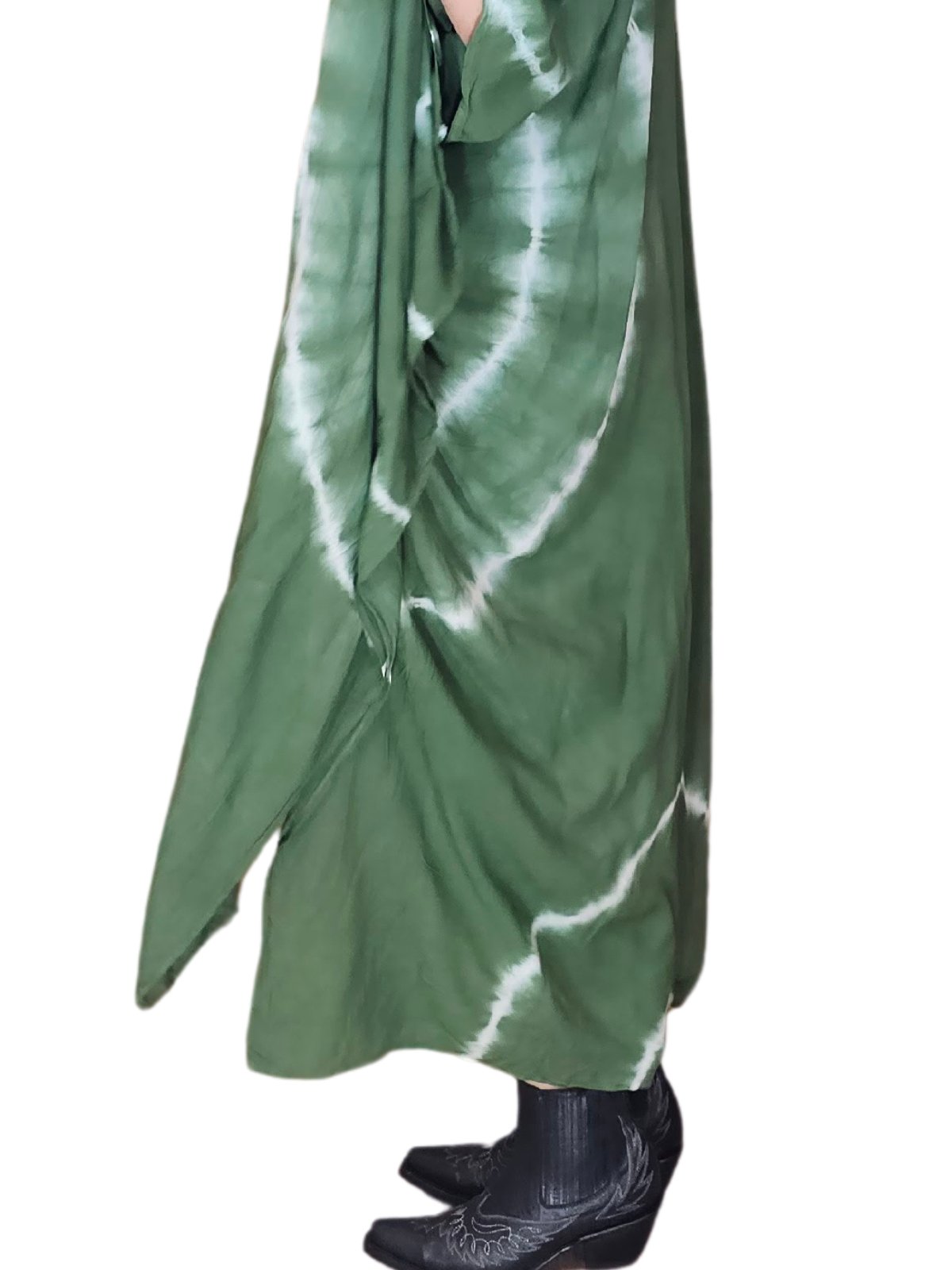 Antiqued Green Boho Tie - Dye Cardigan | Cozy & Chic - Tenku Designs
