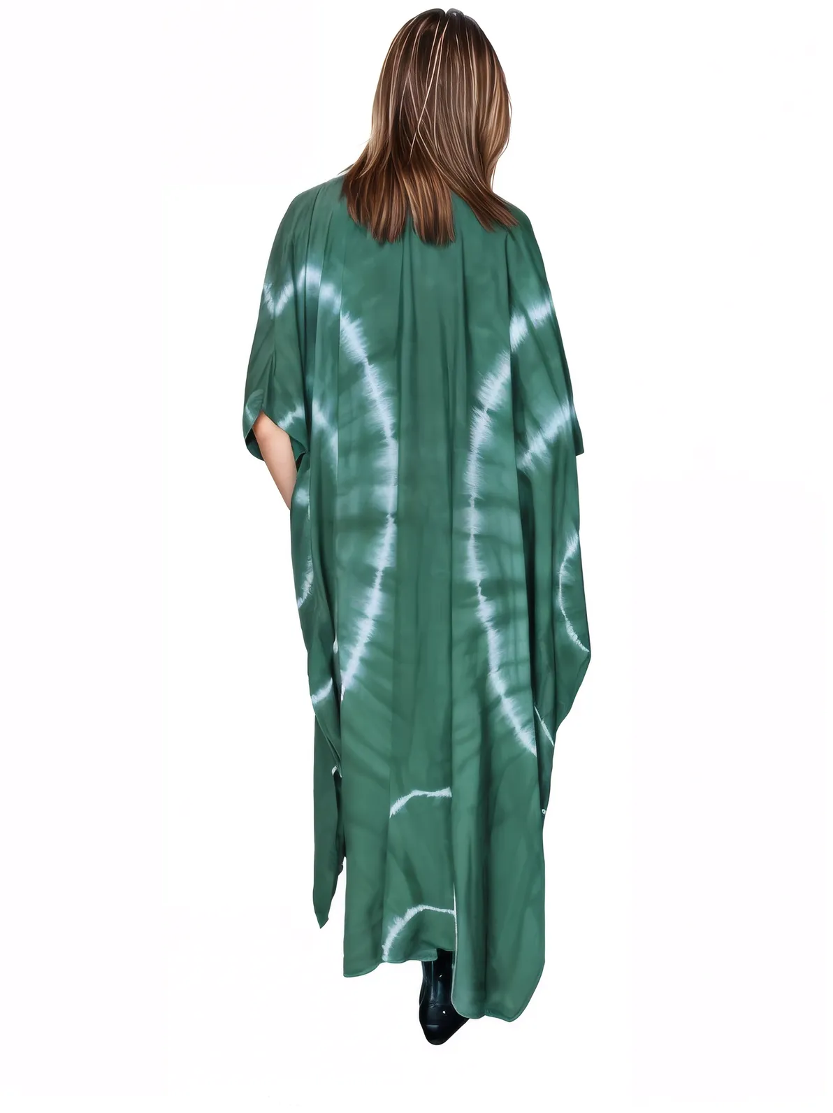 Antiqued Green Boho Tie - Dye Cardigan | Cozy & Chic - Tenku Designs