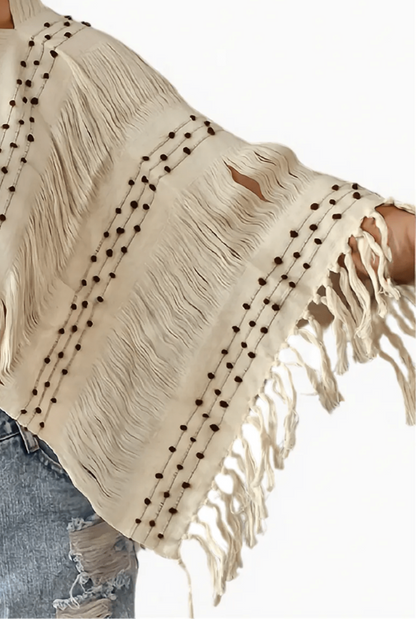 Authentic Handwoven Backstrap Loom Top with Brocade – Artisan-MadeBlouse Long Off White