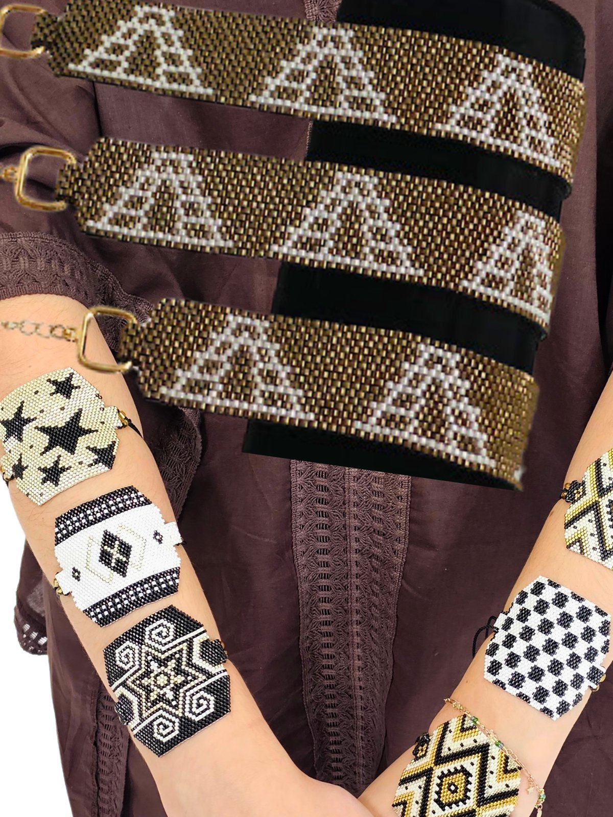 Authentic Wixarika Miyuki Bracelet "Piramide" - Tenku Designs