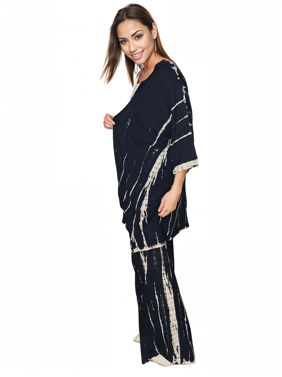 Black Boho Tie - Dye Pants Set – Cozy, Chic & Effortlessly Stylish - Tenku Designs