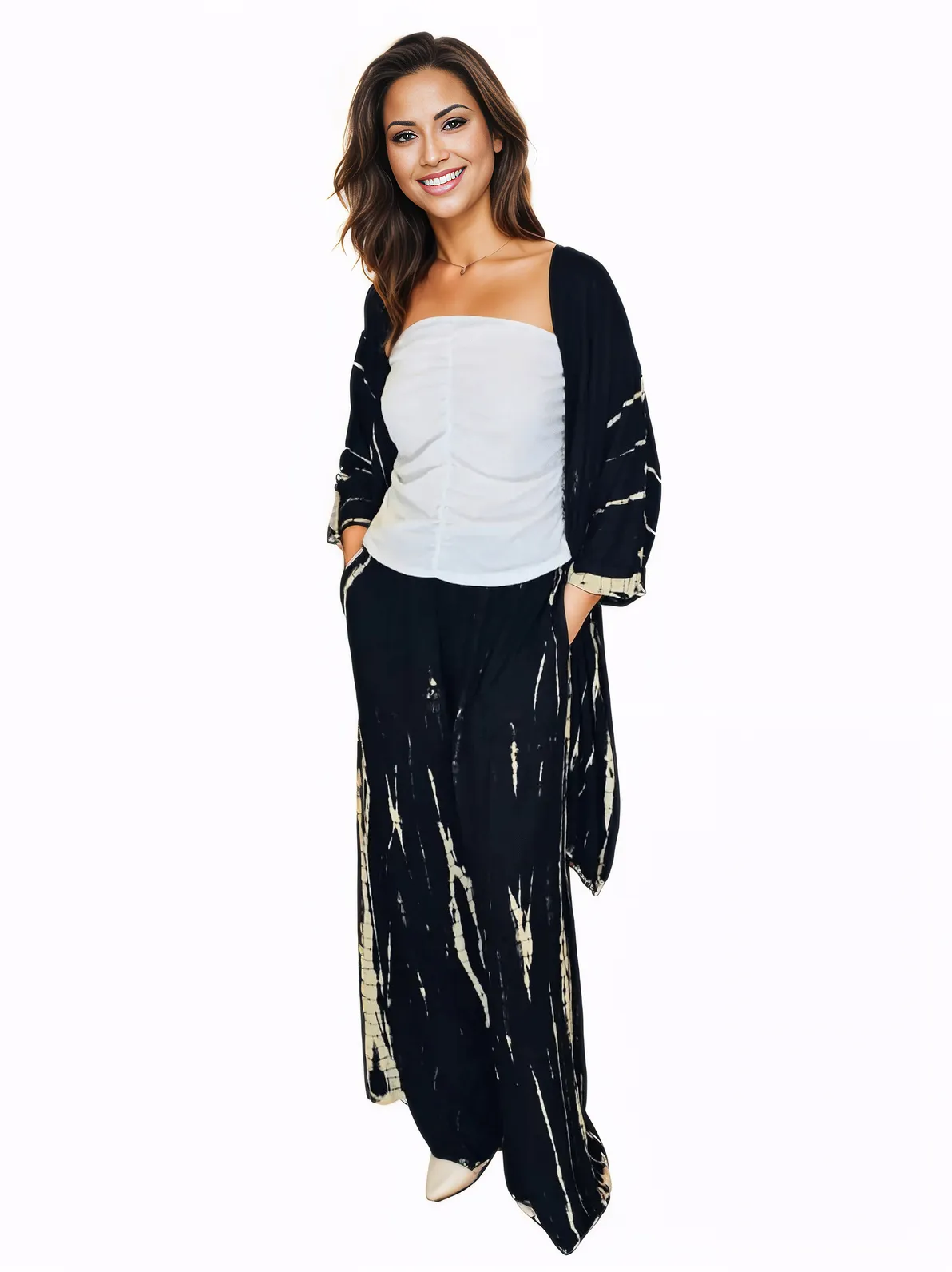 Black Boho Tie - Dye Pants Set – Cozy, Chic & Effortlessly Stylish - Tenku Designs