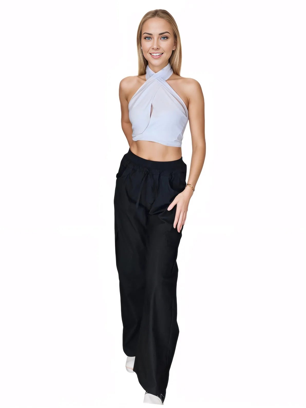 Black Oversized Cargo Pants – Stretchable & Trendy - Tenku Designs