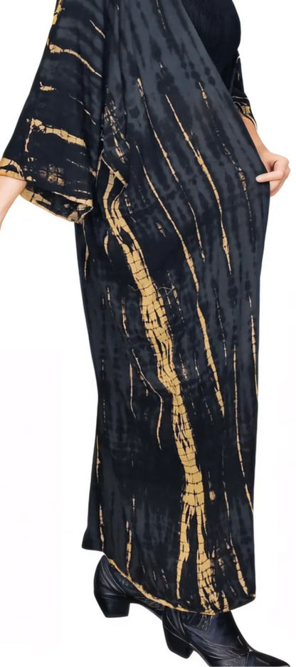 Black/Khaki Boho Tie - Dye Cardigan | Cozy & Chic - Tenku Designs