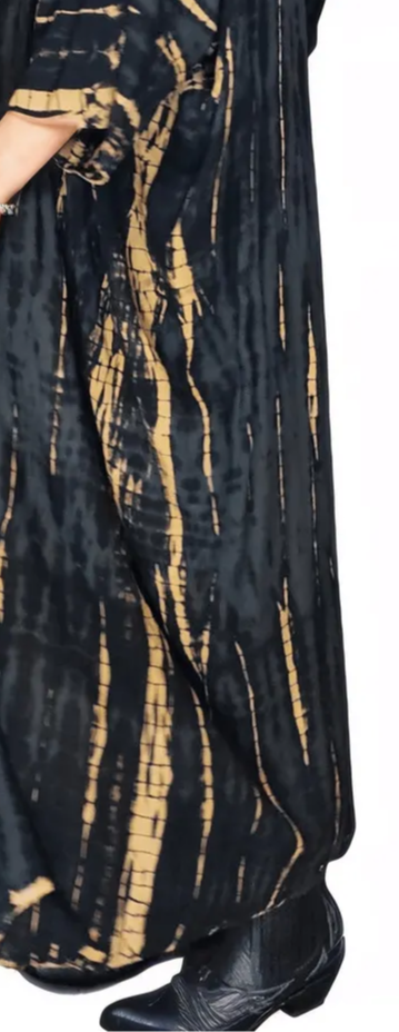 Black/Khaki Boho Tie - Dye Cardigan | Cozy & Chic - Tenku Designs