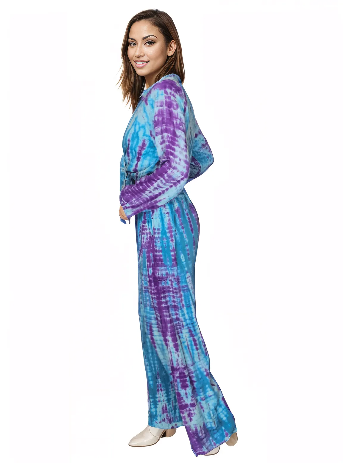 Blue Boho Tie - Dye Pants Set – Cozy, Chic & Effortlessly Stylish - Tenku Designs