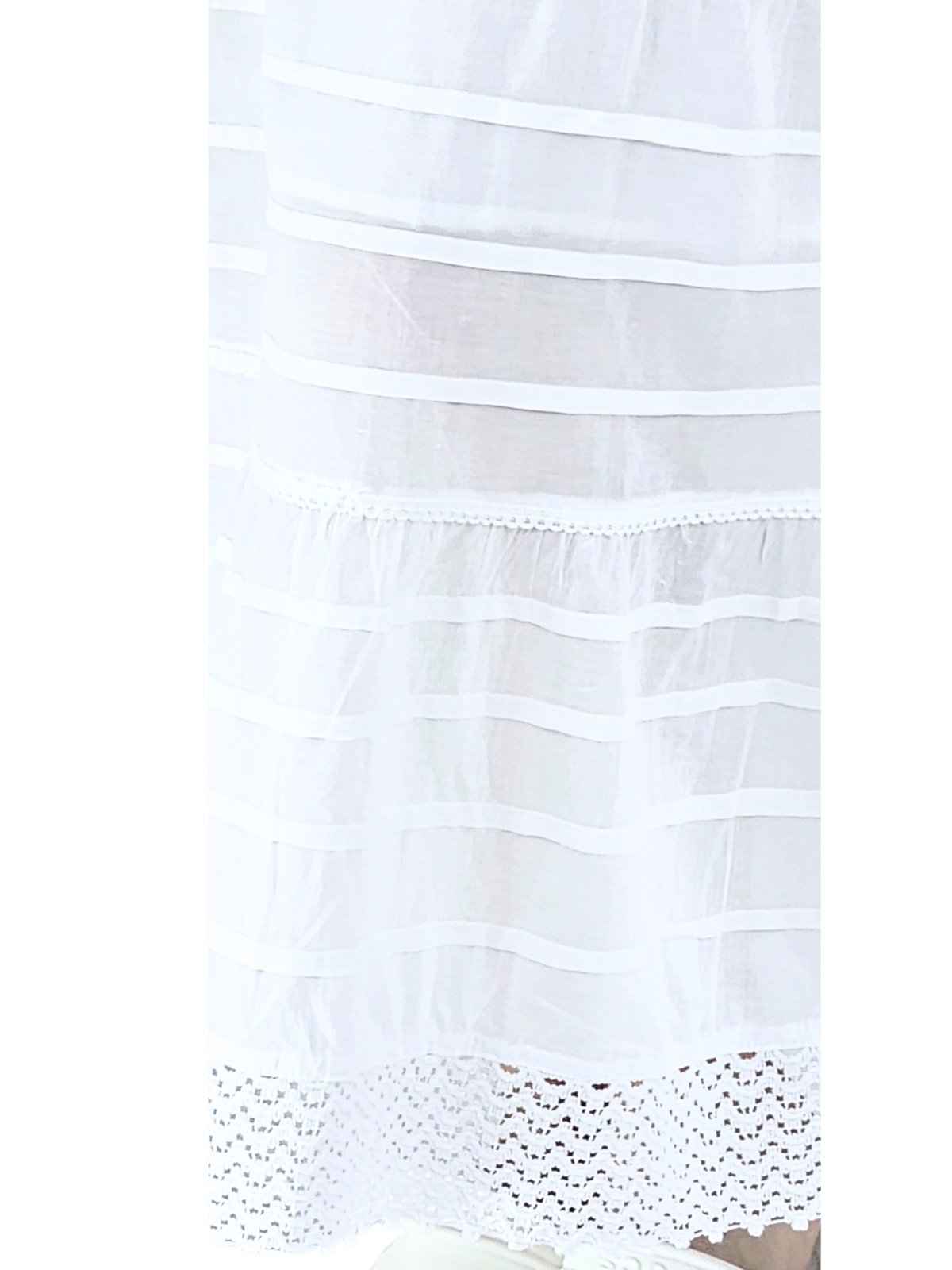 Bohemian 100% Cotton White Maxi Skirt Size Range S - XXL - Tenku Designs