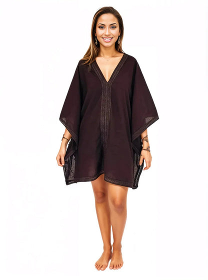 BOHO Cotton Dusty Antiqued Bown Dress - Tenku Designs