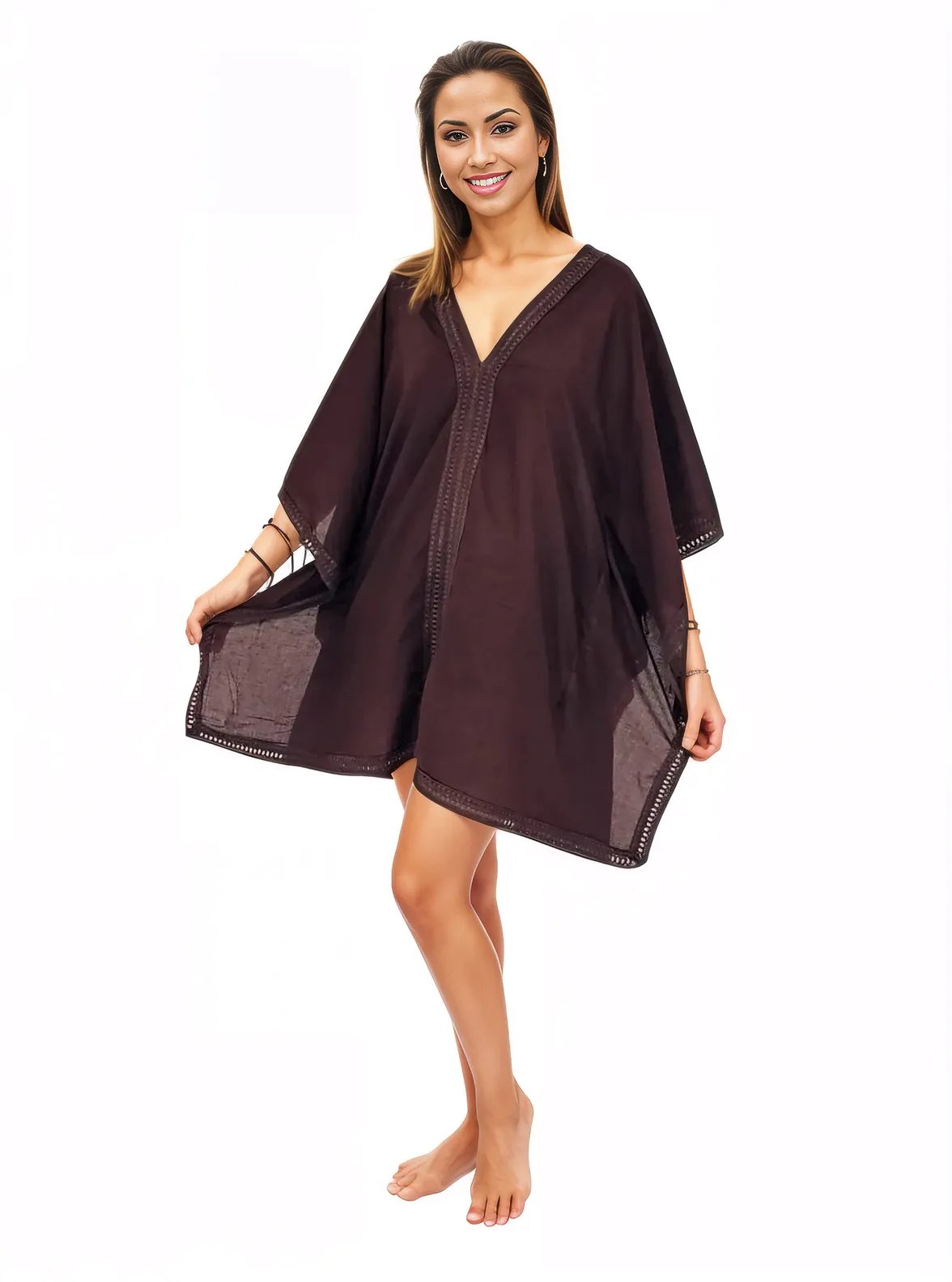 BOHO Cotton Dusty Antiqued Bown Dress - Tenku Designs