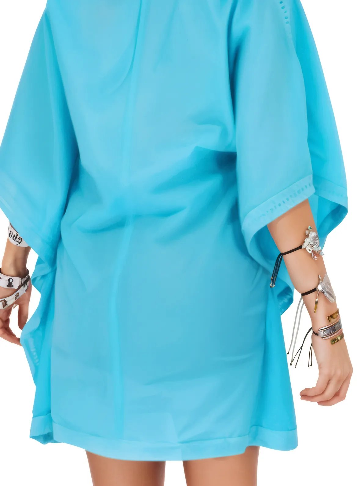 BOHO Kaftan Cotton Dress Blue - Tenku Designs