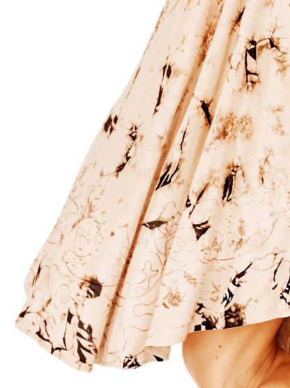 Brown Spots Tie - Dye Sleeveless Boho Dress – Lightweight & Embroidered | Tenku Designs - Tenku Designs