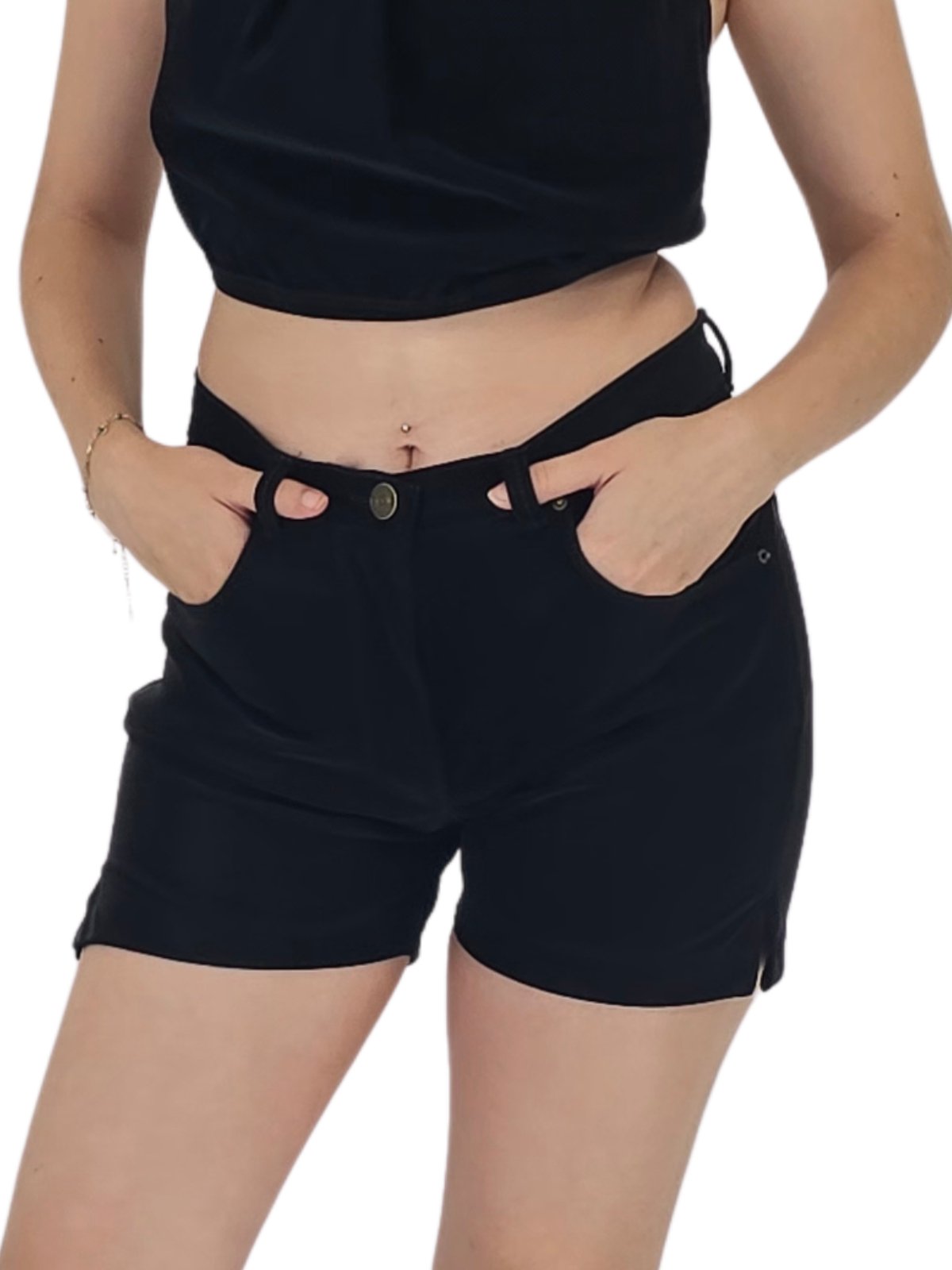 Buttery Soft Black Velvet Shorts – 5 - Pocket, Lightweight & Breathable Black - Tenku Designs