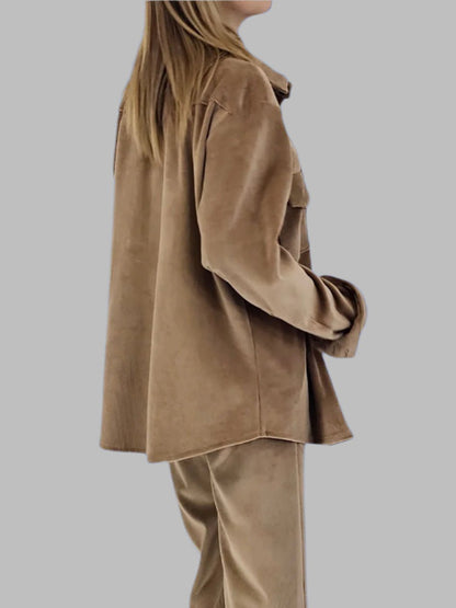 Buttery Soft Oversized Corduroy Shirt – Luxe Comfort with Country - Chic Style Khaki - Tenku Designs