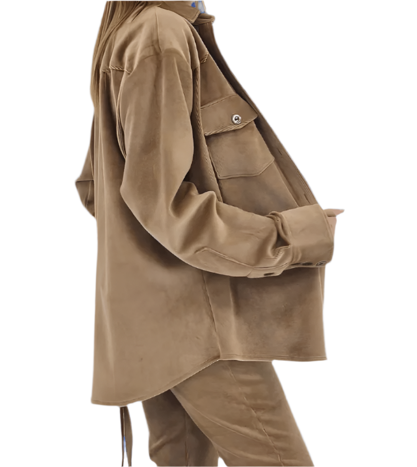 Buttery Soft Oversized Corduroy Shirt – Luxe Comfort with Country - Chic Style Khaki - Tenku Designs