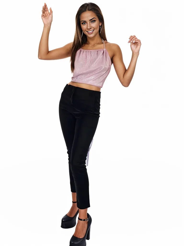 Buttery Soft Velvet High - Rise Skinny Pants Black - Tenku Designs