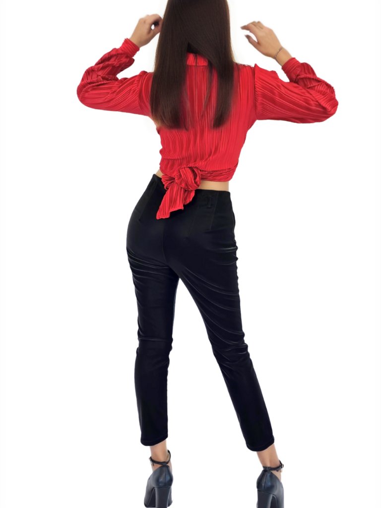 Buttery Soft Velvet High - Rise Skinny Pants Black - Tenku Designs