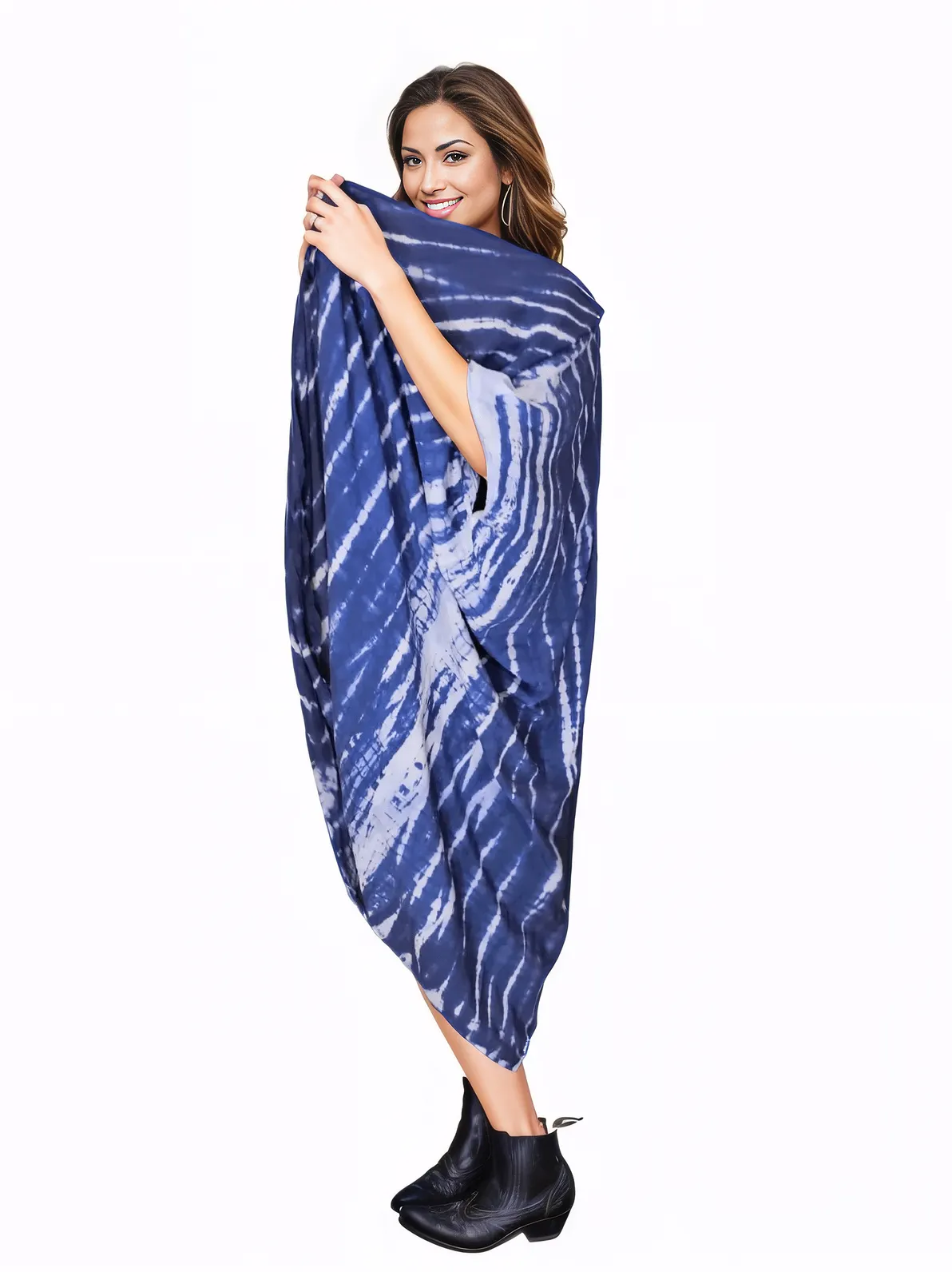 Cobalt Blue Boho Tie - Dye Cardigan | Cozy & Chic - Tenku Designs