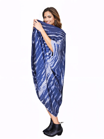 Cobalt Blue Boho Tie - Dye Cardigan | Cozy & Chic - Tenku Designs