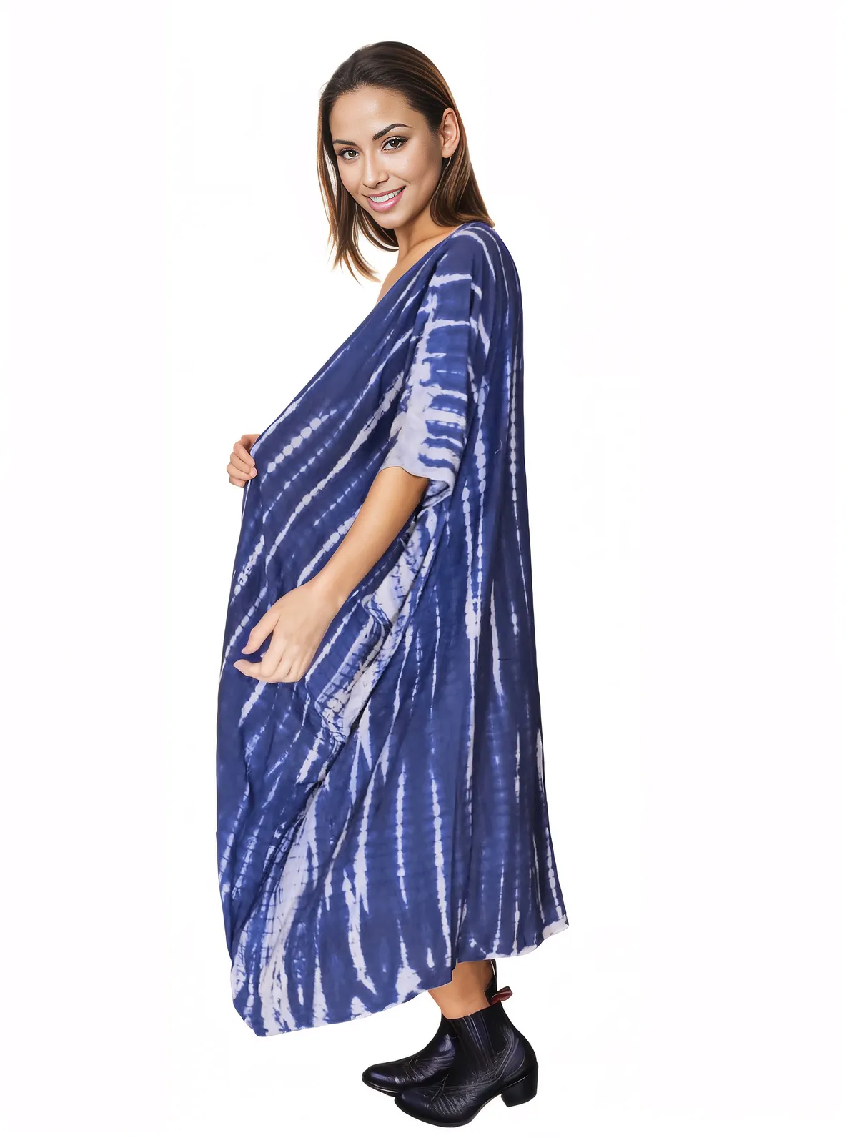 Cobalt Blue Boho Tie - Dye Cardigan | Cozy & Chic - Tenku Designs